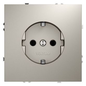 Розетка встраиваемая Voltum S70 с заземлением 16А, кашемир пластик Soft touch VLS040103