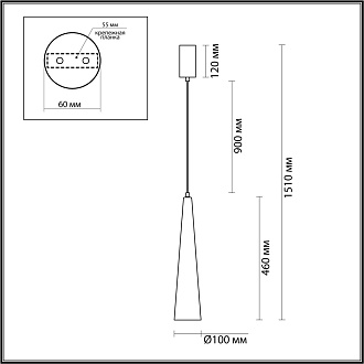 Подвес 10*10*151 см,  LED*W, 3000 К, Odeon Light Lump, темный хром 5044/12L