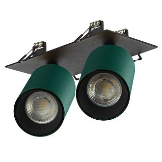 Встраиваемый светильник 18*9*-12 см, 2*GU10*10W, Citilux Axel CL512D25, Зелёный