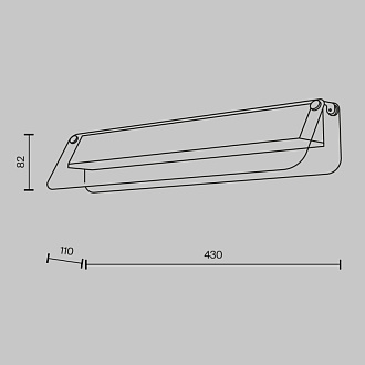 Бра 11*43*8,2 см, LED 10W 3000K Maytoni Modern Flat MOD296WL-L10BS3K черный и латунь