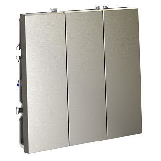 Выключатель встраиваемый Voltum S70 трехклавишный 10А, шелк пластик Soft touch VLS030104