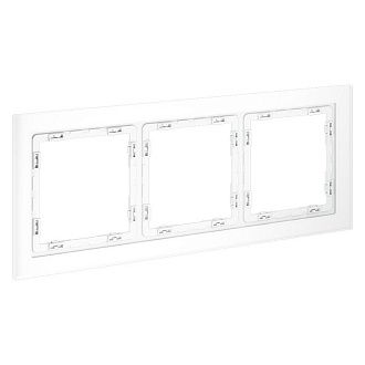 Рамка стеклянная Voltum S70 на 3 поста, белый,матовый,стекло Стекло/пластик матовая VLS110302