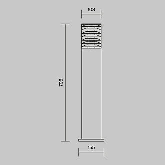 Светильник 80 см, Maytoni Bronx O576FL-01GR1, серый
