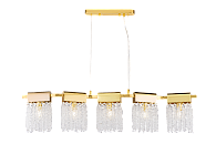 Люстра L1000 x W250 x H200(700), мм, 5*40W (200W), GOLD+CLEAR (Золото + Прозрачный Хрусталь) NewRgy 5630E/5A GOLD+CLEAR