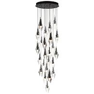 Люстра каскадная *70*100-350 см, 24*LED*5,7W, 3000K, Odeon Light Afalina 5442/137L, черный