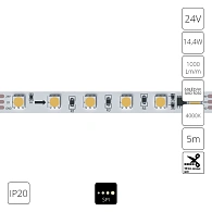 A2406010-04-4K Светодиодная лента SPI 24В 14,4Вт/м 4000К 90+ 10мм SMD5050 60шт/м 5м IP20 Arte Lamp Spi