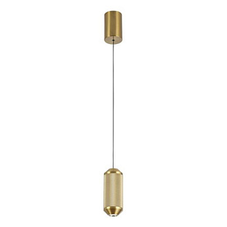 Светильник подвесной 8*18 см, 1 LED*7W, 4000 К, Arte Lamp Omicron A1134SP-7PB, Латунь, с механизмом регулировки высоты