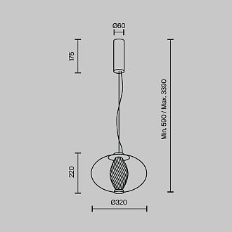 Подвесной светильник 32*59-339 см, *LED*8W, K, Maytoni Memetics MOD406PL-L8W3K, Белый