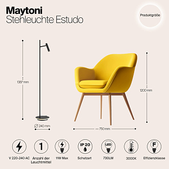 Торшер Maytoni Estudo Z010FL-L8B3K