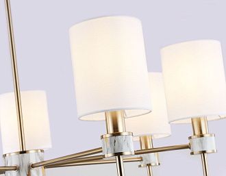 Люстра с абажурами на штанге **72- см, 7*E14*40W, K, Ambrella Light High Light LH72373, темная латунь