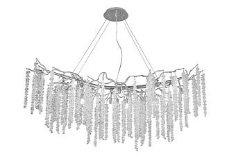 Люстра L1200 x H450, мм, 12*40W (480W), SV (Серебро) Rilon P6042/L1200/12 SV