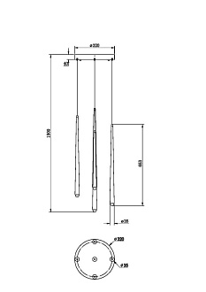 Подвесной светильник 32*32*369,3 см, LED, 31W, 2600К-3500К, Maytoni cascade MOD132PL-L30BSK латунный