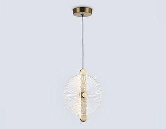 Подвесной светодиодный светильник 28*6*35-220 см, **W, 3000K, Ambrella Light High Light LH31147, латунь