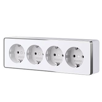 W5072210 Розетка четверная с заземлением и шторками Gallant, белый Werkel, 4690389218002
